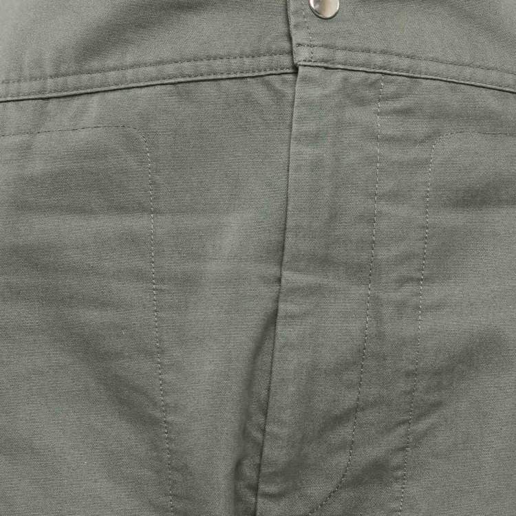 Pre Owned Isabel Marant Etoile Green Cotton Tapered Raluniae Trousers S
