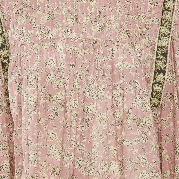 Pre Owned Isabel Marant Etoile Lilac Floral Print Cotton Voile Blouse S