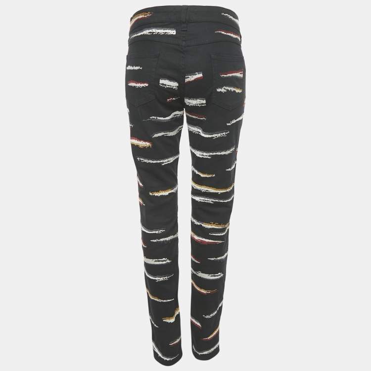 Pre Owned Isabel Marant Etoile Black Embroidered Denim Jeans M Waist 32"