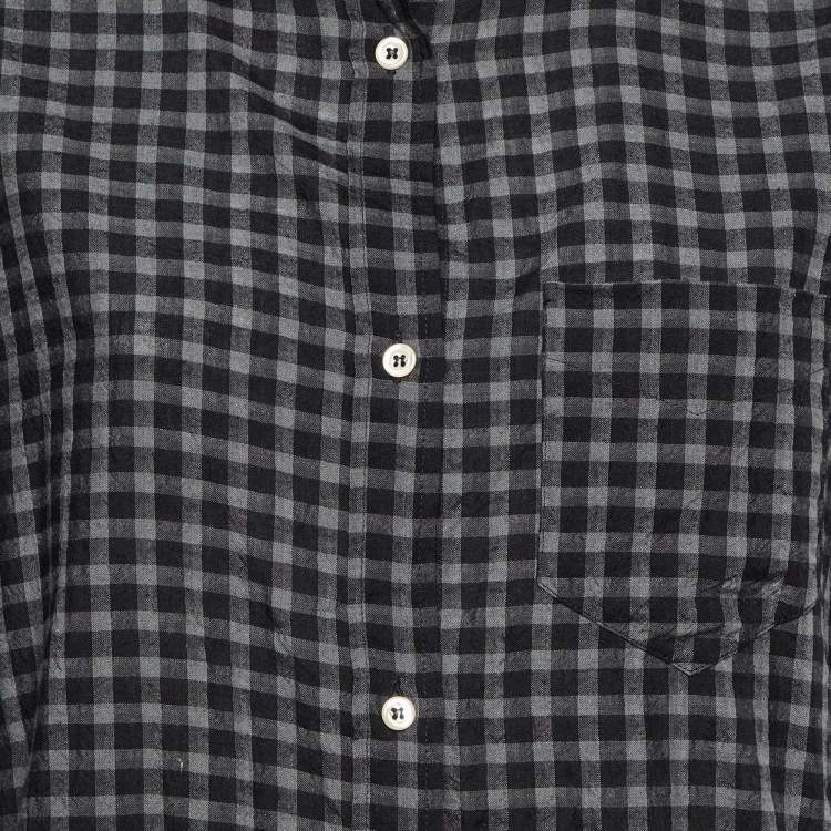 Pre Owned Isabel Marant Etoile Black Checkered Tencel Oversized Button Front Shirt M