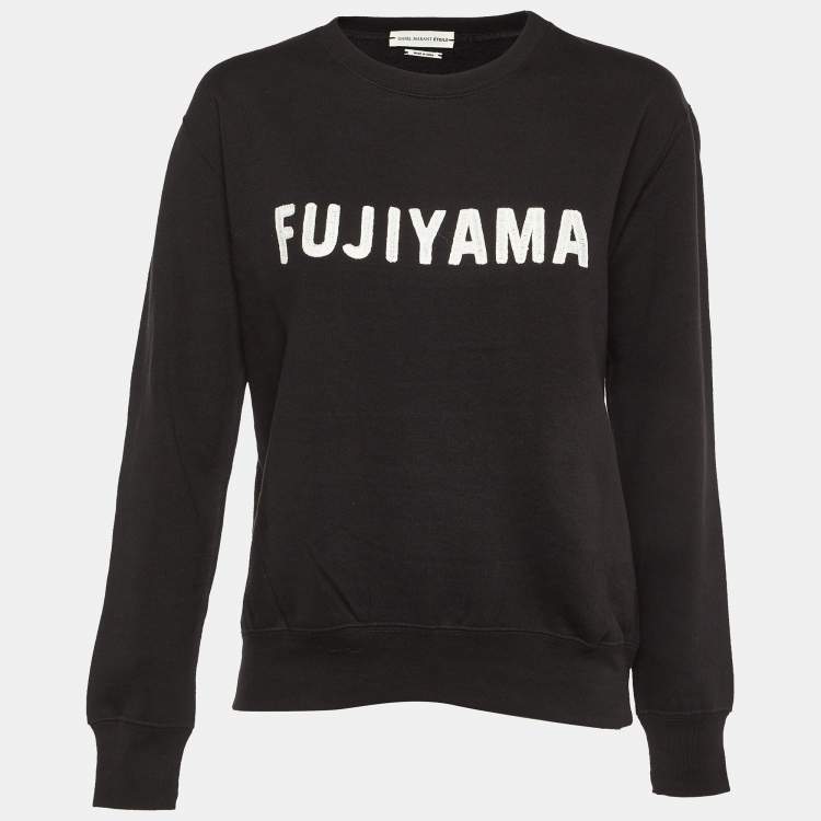 Pre Owned Isabel Marant Etoile Black Cotton Fleece Fujiyama Embroidered Sweatshirt M