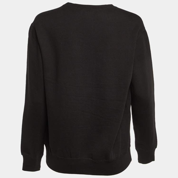Pre Owned Isabel Marant Etoile Black Cotton Fleece Fujiyama Embroidered Sweatshirt M