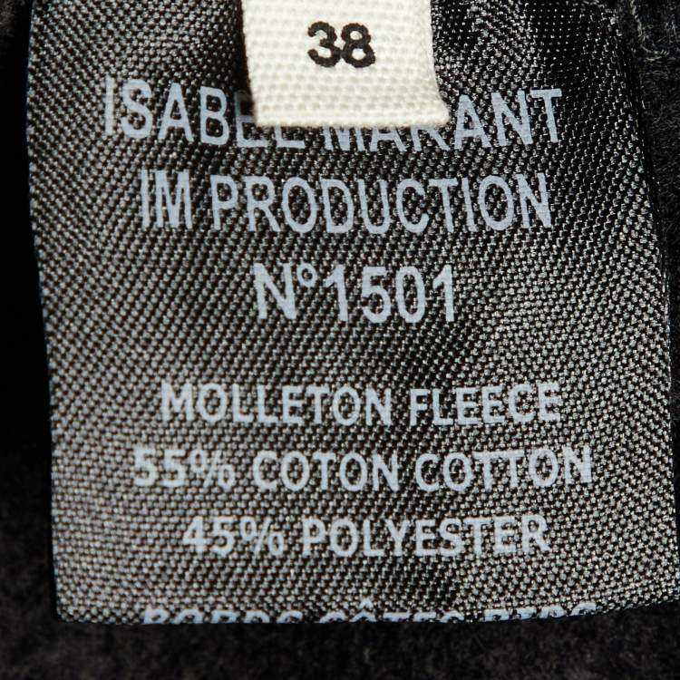 Pre Owned Isabel Marant Etoile Black Cotton Fleece Fujiyama Embroidered Sweatshirt M