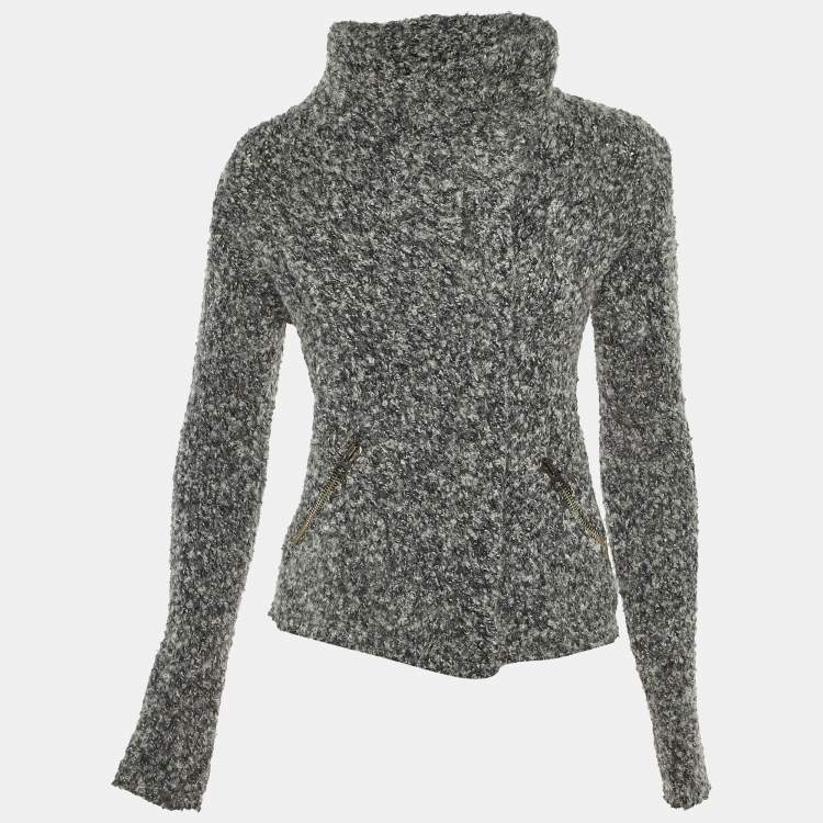 Pre Owned Isabel Marant Etoile Grey Knit Zip Front Jacket S