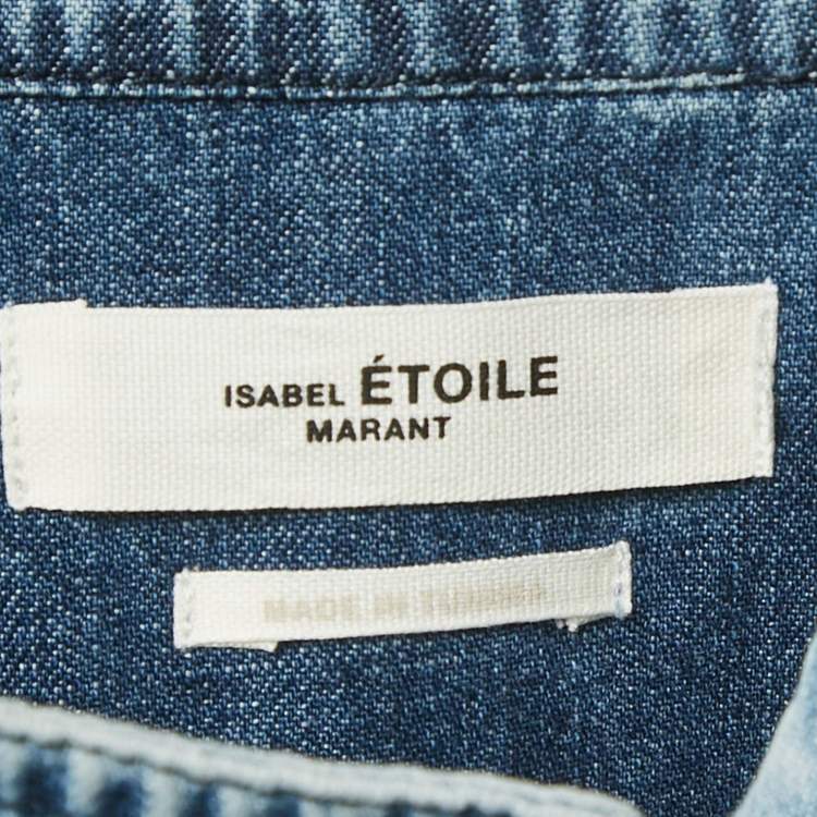 Pre Owned Isabel Marant Etoile Blue Washed Denim Mini Dress S
