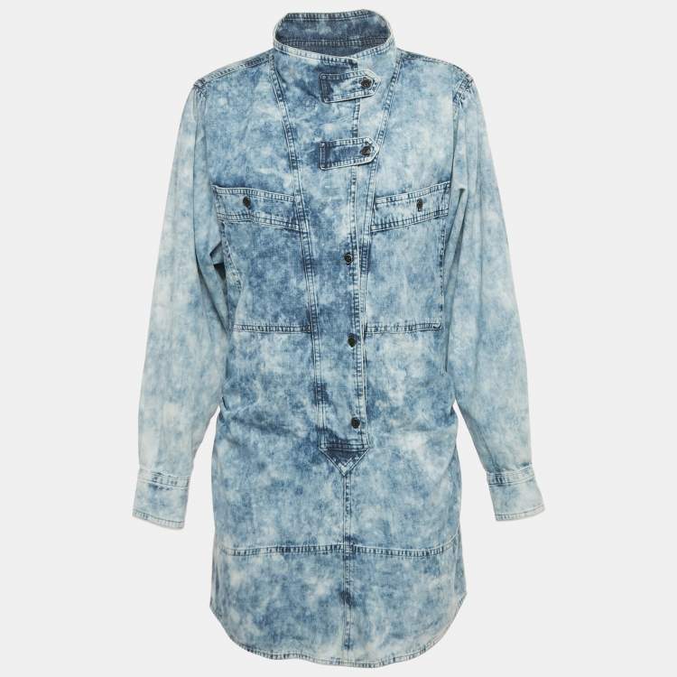 Pre Owned Isabel Marant Etoile Blue Washed Denim Mini Dress S