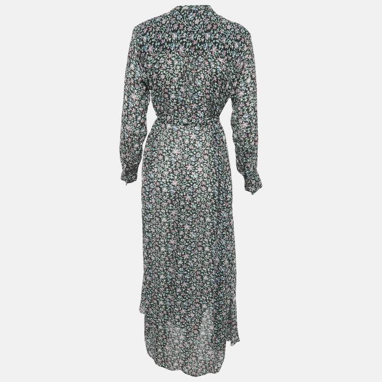 Pre Owned Isabel Marant Étoile Green Printed Crepe Midi Dress