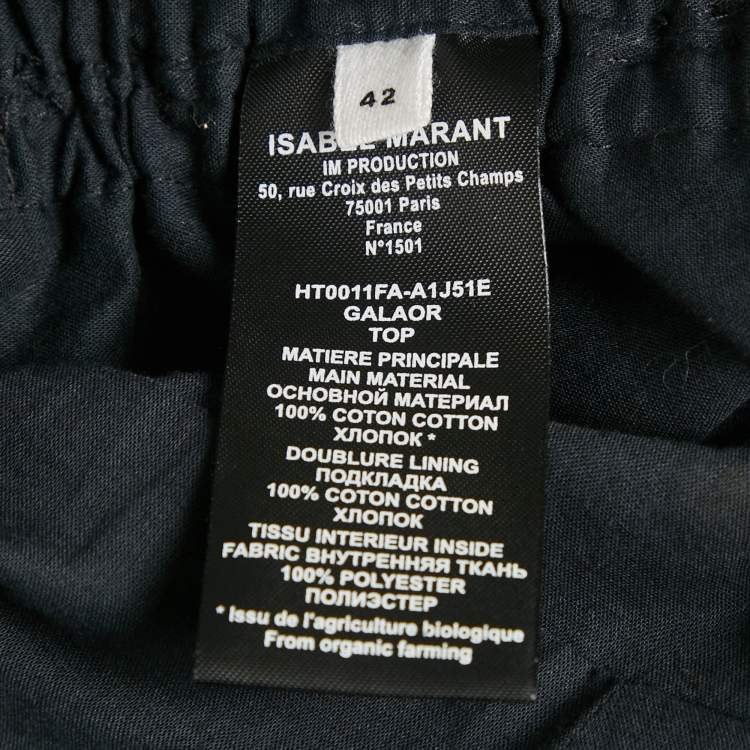 Pre Owned Isabel Marant Etoile Black Printed Cotton Galaor Top XL
