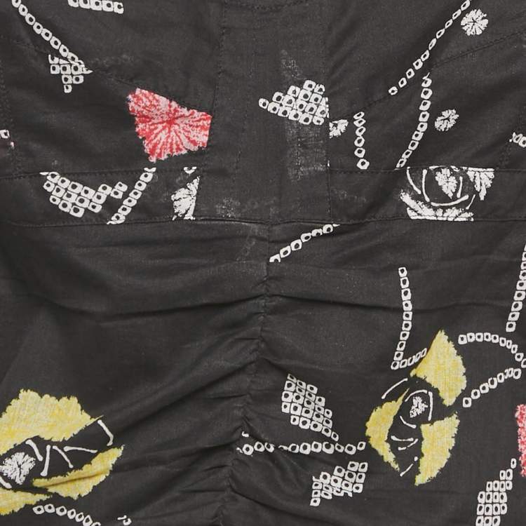 Pre Owned Isabel Marant Etoile Black Printed Cotton Galaor Top XL