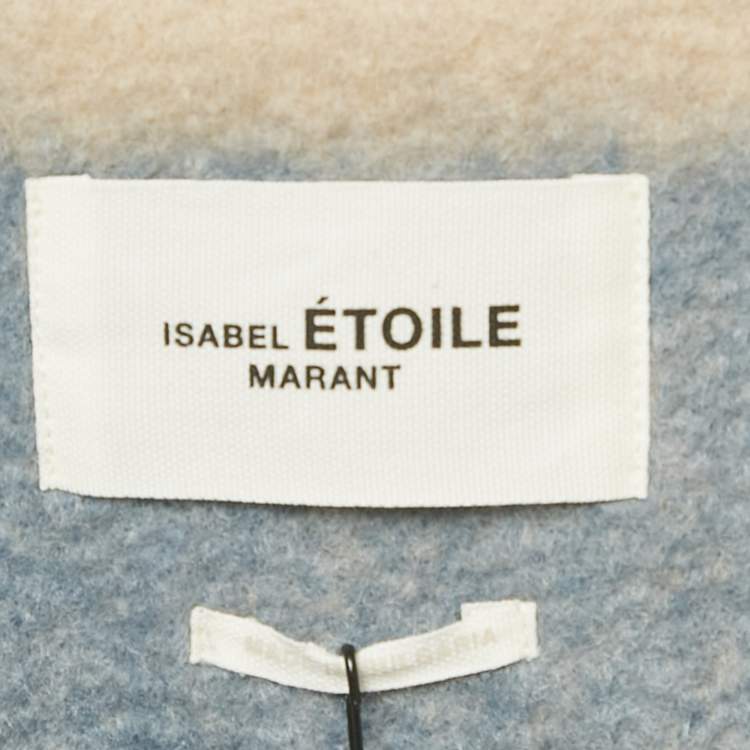 Pre Owned Isabel Marant Etoile Blue / Beige Plaid Felt Klelayo Coat S