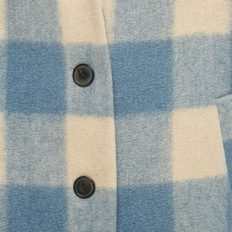 Pre Owned Isabel Marant Etoile Blue / Beige Plaid Felt Klelayo Coat S