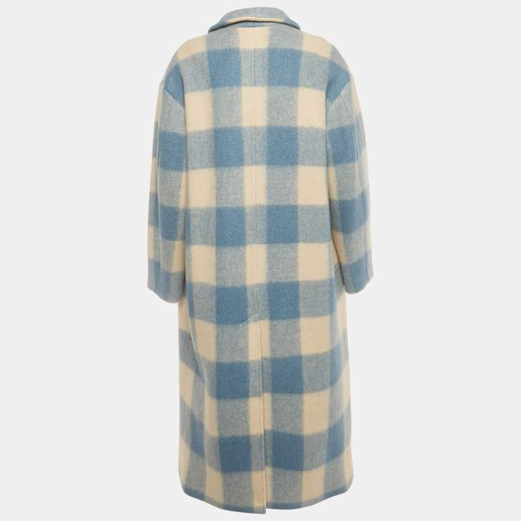 Pre Owned Isabel Marant Etoile Blue / Beige Plaid Felt Klelayo Coat S