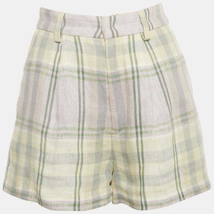 Pre Owned Isabel Marant Etoile Multicolor Checker Linen Vest & Shorts S