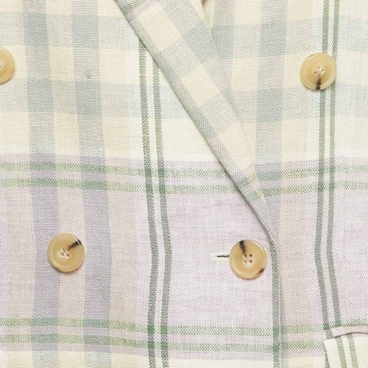 Pre Owned Isabel Marant Etoile Multicolor Checker Linen Vest & Shorts S