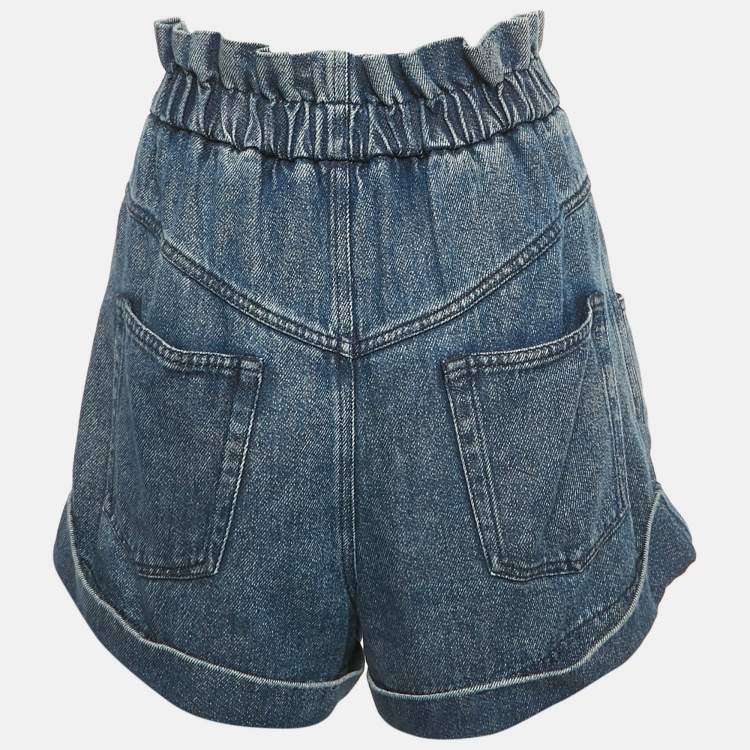 Pre Owned Isabel Marant Etoile Blue Denim Elasticated Waist Shorts S