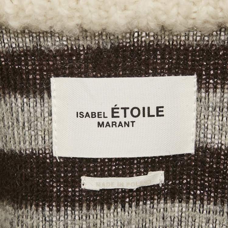 Pre Owned Isabel Marant Etoile Patterned Wool Ribbed Collar Cape XS