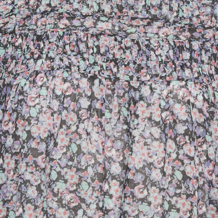 Pre Owned Isabel Marant Etoile Blue Floral Print Cotton Layona Blouse M