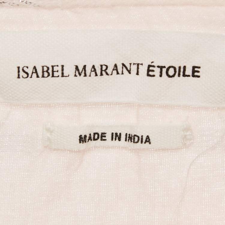 Pre Owned Isabel Marant Etoile Pink Lurex Striped Cotton Blouse M