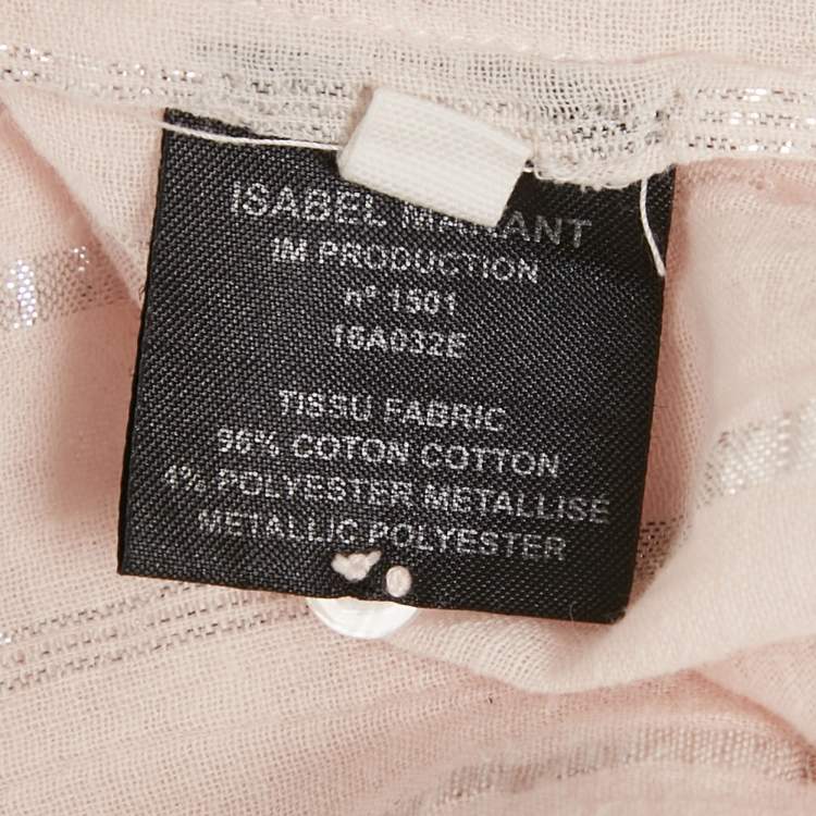 Pre Owned Isabel Marant Etoile Pink Lurex Striped Cotton Blouse M