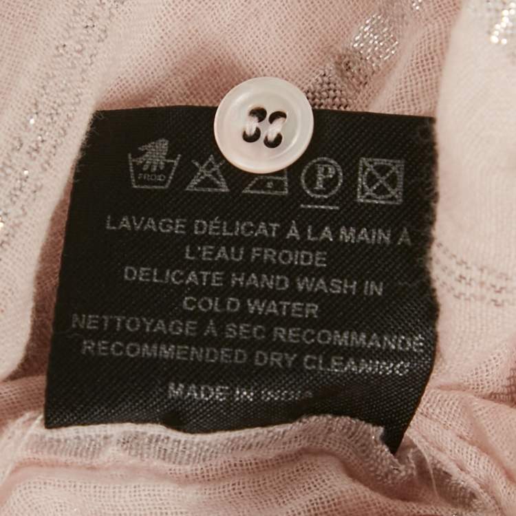 Pre Owned Isabel Marant Etoile Pink Lurex Striped Cotton Blouse M