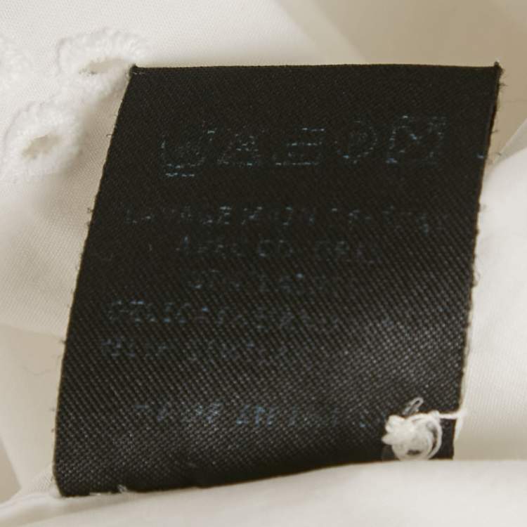 Pre Owned Isabel Marant Étoile White Broderie Anglaise Cotton Ruffled Blouse M