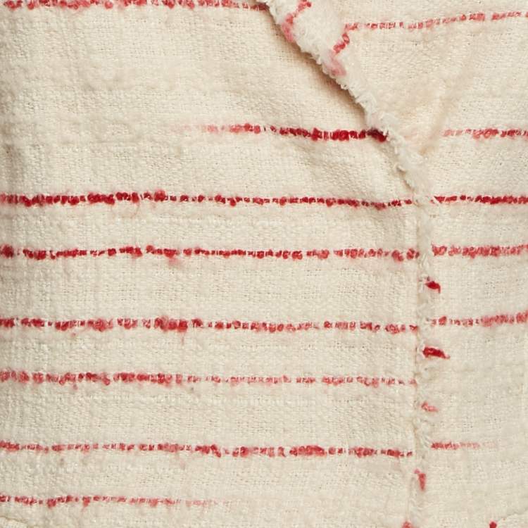 Pre Owned Isabel Marant Etoile Cream /Red Striped Tweed Glenn Jacket M