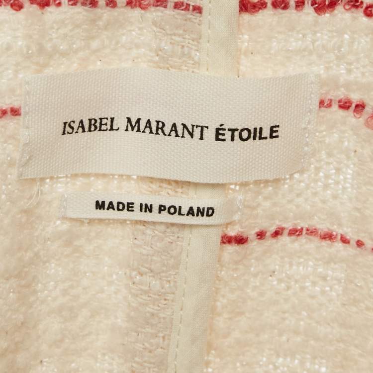Pre Owned Isabel Marant Etoile Cream /Red Striped Tweed Glenn Jacket M