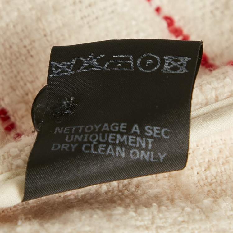 Pre Owned Isabel Marant Etoile Cream /Red Striped Tweed Glenn Jacket M