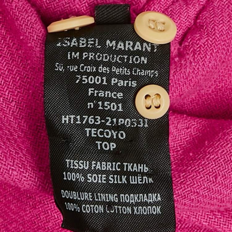 Pre Owned Isabel Marant Pink Silk Button Front Shirt S