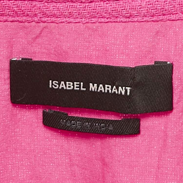 Pre Owned Isabel Marant Pink Silk Button Front Shirt S
