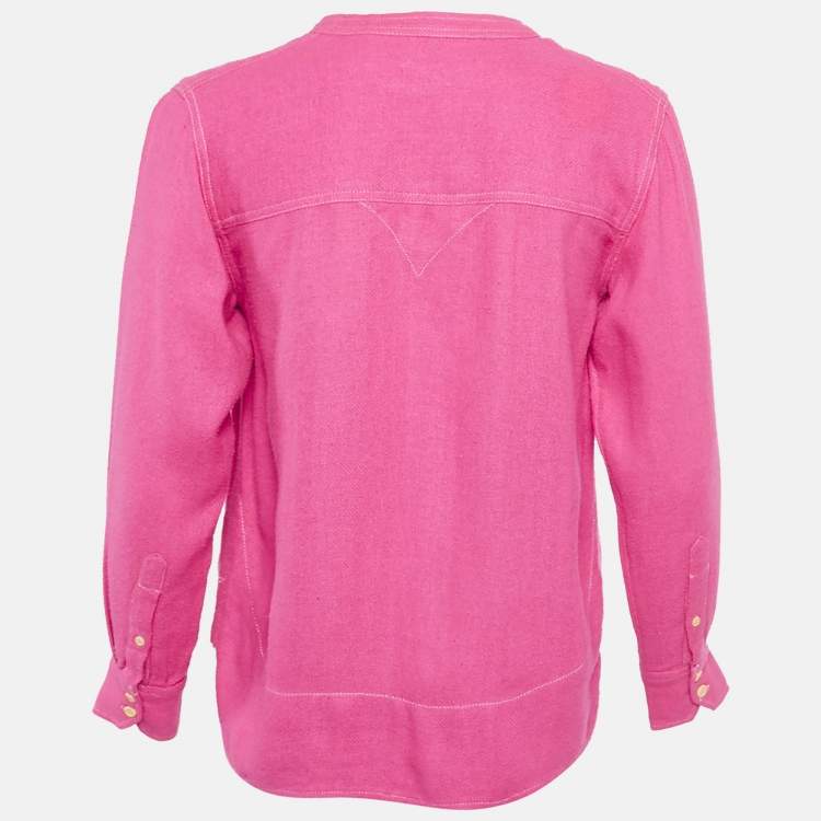 Pre Owned Isabel Marant Pink Silk Button Front Shirt S