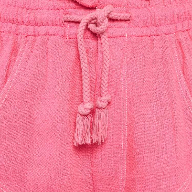 Pre Owned Isabel Marant Pink Silk Gauze Frayed Talapiz Shorts S