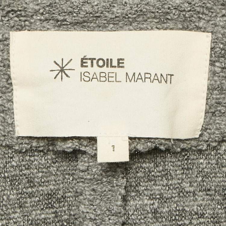 Pre Owned Isabel Marant Etoile Grey Textured Knit Button Front Cardigan S