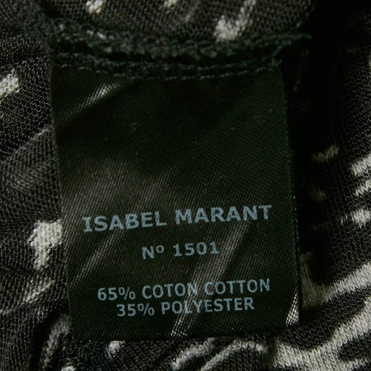 Pre Owned Isabel Marant Etoile Monochrome Patterned Jersey Sleeveless Top M
