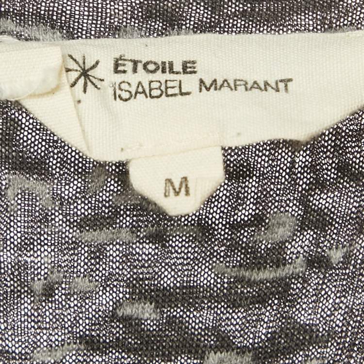Pre Owned Isabel Marant Etoile Monochrome Patterned Jersey Sleeveless Top M