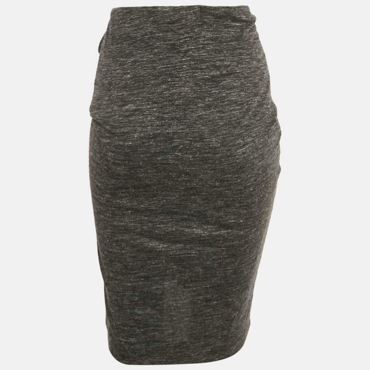 مملوكة مسبقًا Isabel Marant Etoile Grey Jersey Ruffled Mini Skirt M