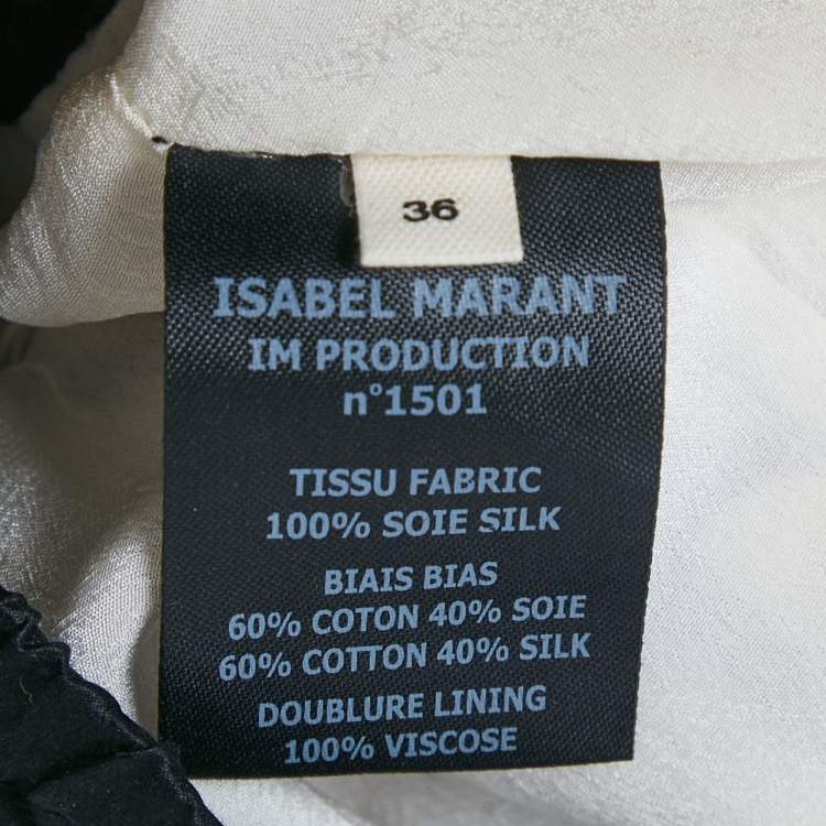 مملوكة مسبقًا Isabel Marant Etoile White Windowpane Silk Skirt S