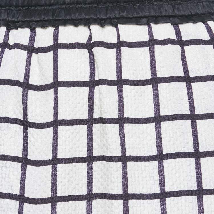 مملوكة مسبقًا Isabel Marant Etoile White Windowpane Silk Skirt S