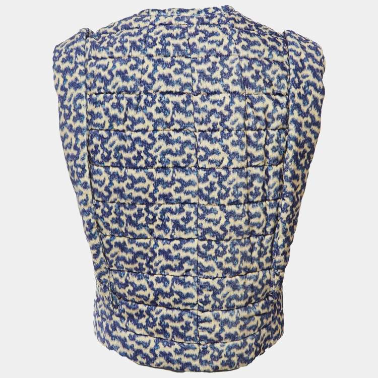Pre Owned Isabel Marant Etoile Blue Printed Cotton Aziela Quilted Vest S