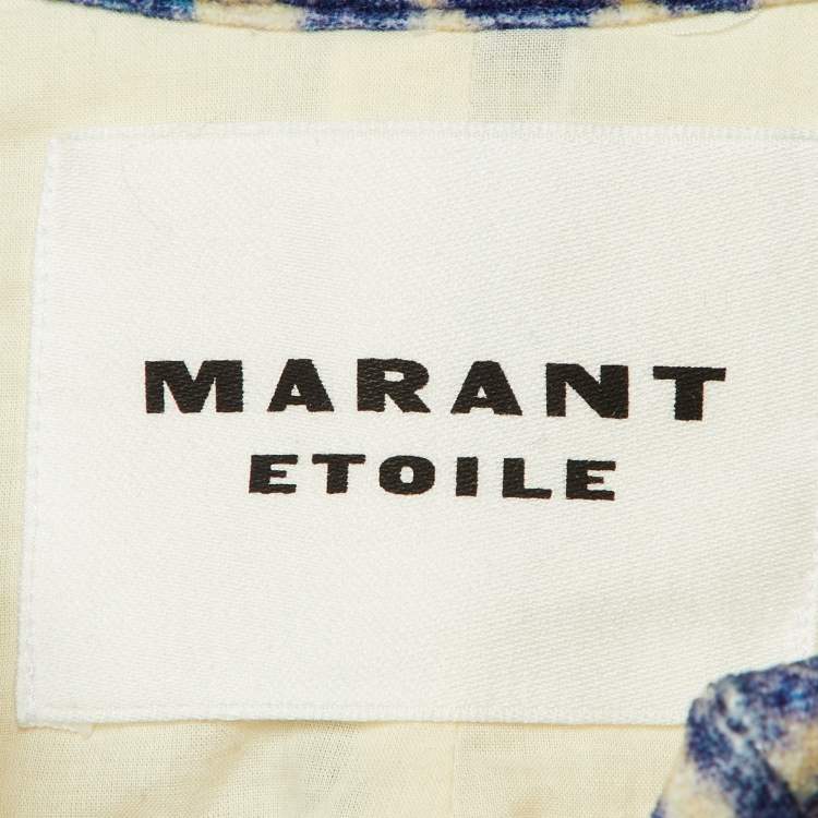 Pre Owned Isabel Marant Etoile Blue Printed Cotton Aziela Quilted Vest S