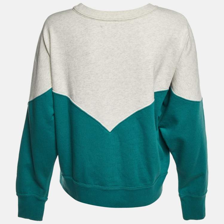 مملوكة مسبقًا Isabel Marant Etoile Green Logo Print Cotton Houston Sweatshirt M