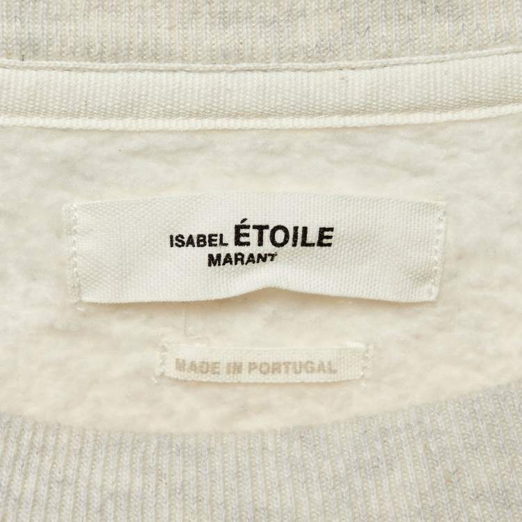 مملوكة مسبقًا Isabel Marant Etoile Green Logo Print Cotton Houston Sweatshirt M