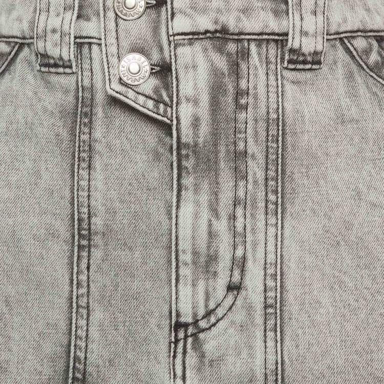 Pre Owned Isabel Marant Etoile Grey Washed Denim Mini Skirt L