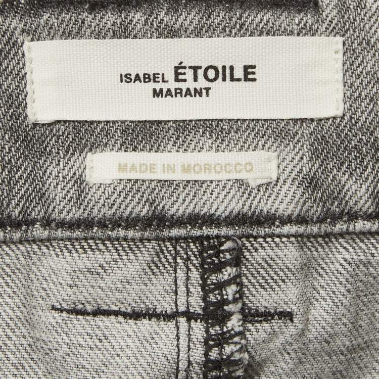 Pre Owned Isabel Marant Etoile Grey Washed Denim Mini Skirt L