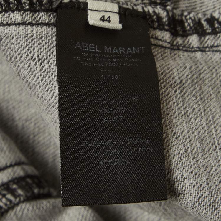 Pre Owned Isabel Marant Etoile Grey Washed Denim Mini Skirt L