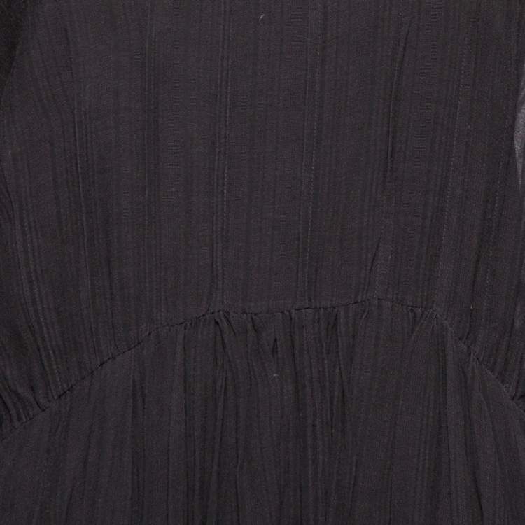 Pre Owned Isabel Marant Etoile Black Knit Buttoned Shoulder Detail Maxi Dress S