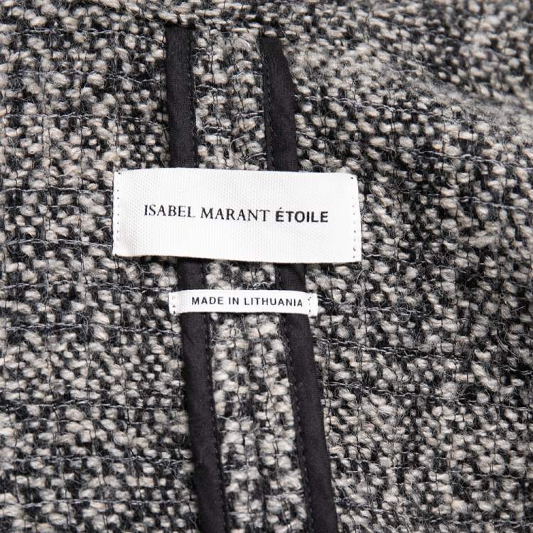 Pre Owned Isabel Marant Etoile Grey Tweed Single Buttoned Lacy Jacket M