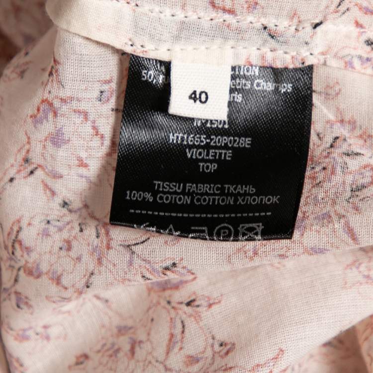 Pre Owned Isabel Marant Etoile Pale Pink Floral Printed Violette Blouse M