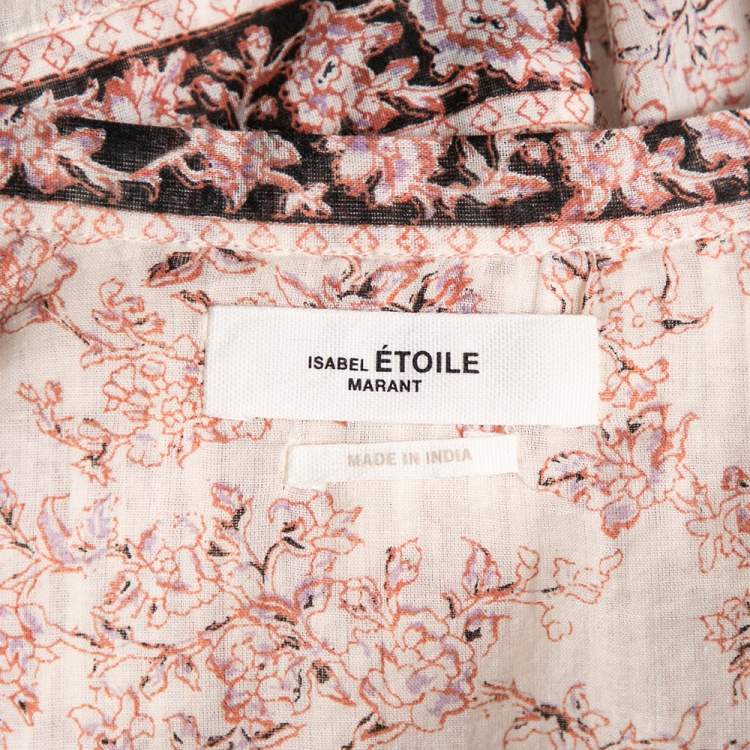Pre Owned Isabel Marant Etoile Pale Pink Floral Printed Violette Blouse M