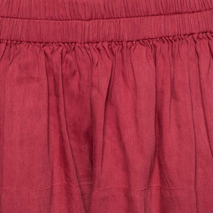 Pre Owned Isabel Marant Etoile Red Linen Blend Shorts S